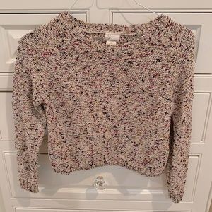 Knit cropped beige sweater, size small